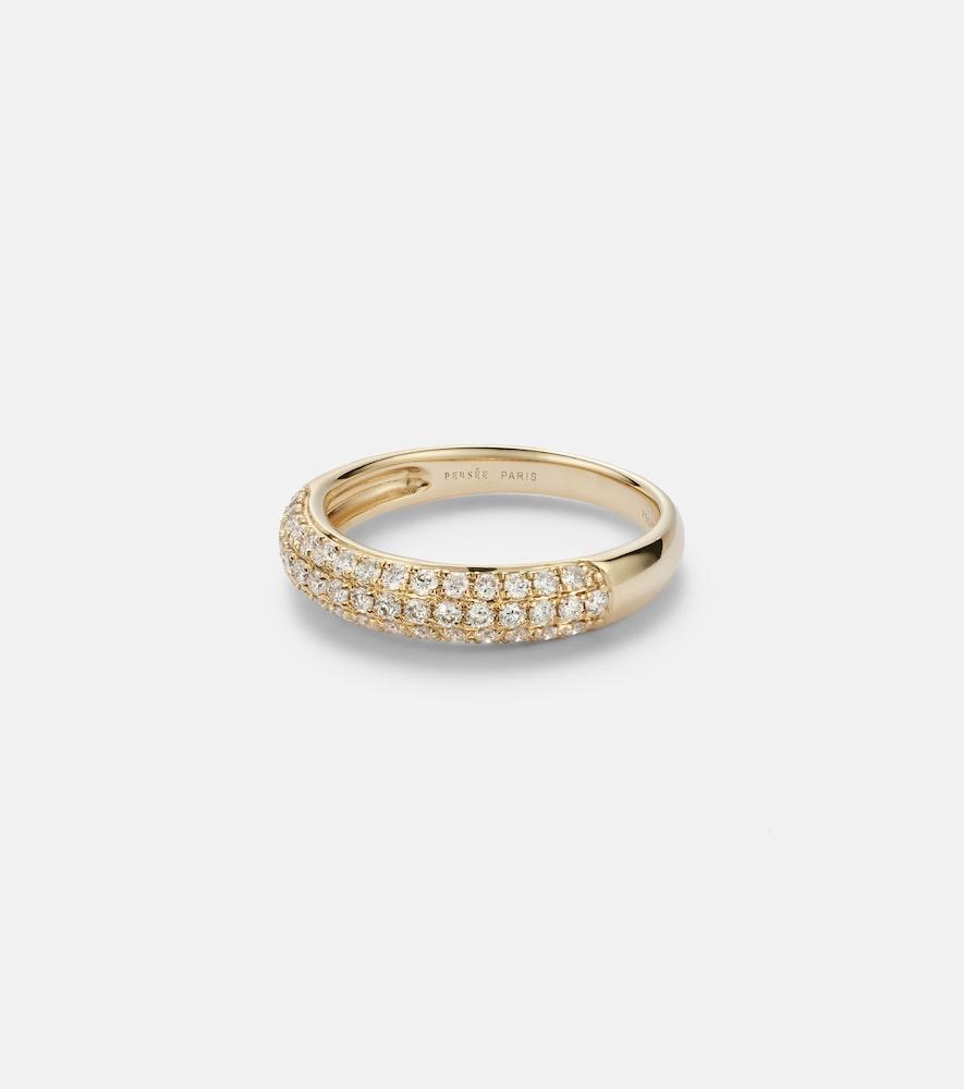 persée 18kt gold ring with diamonds