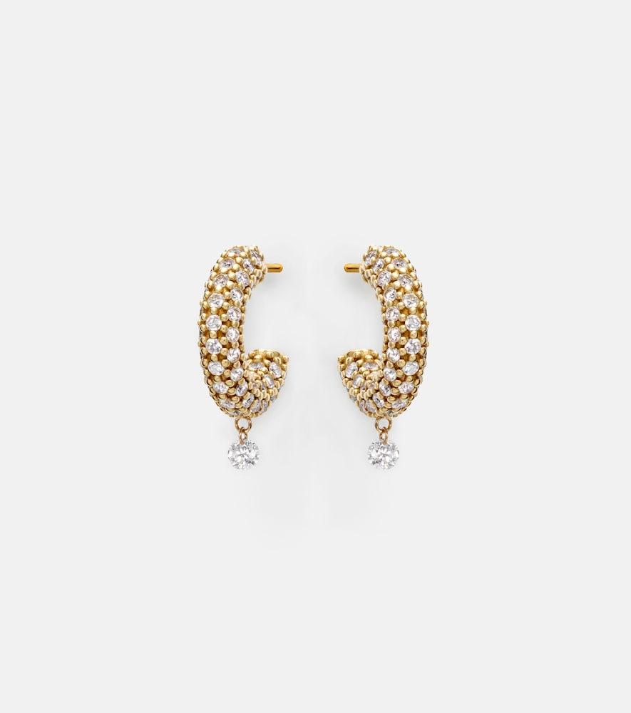 persée helios 18kt gold hoop earrings with diamonds