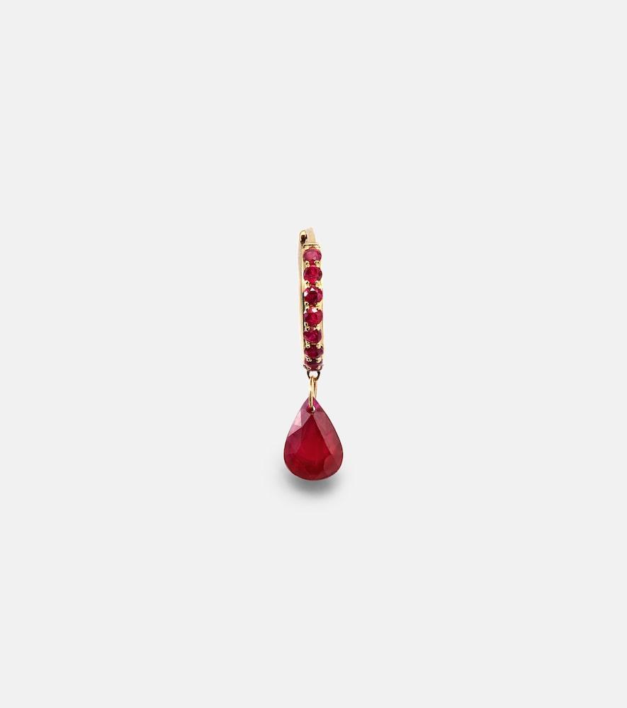 persée piercing 18kt gold single earring with ruby