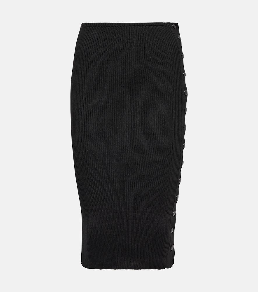 petar petrov finn ribbed-knit silk pencil skirt
