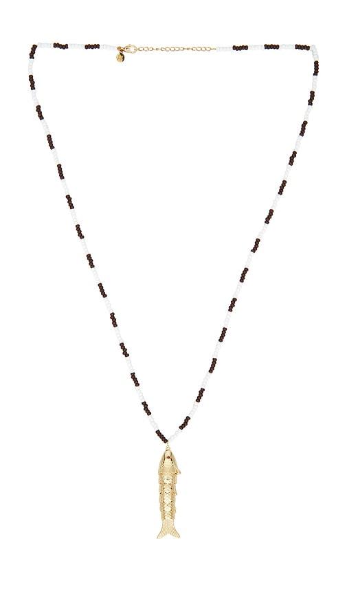 petit moments bait necklace in brown.