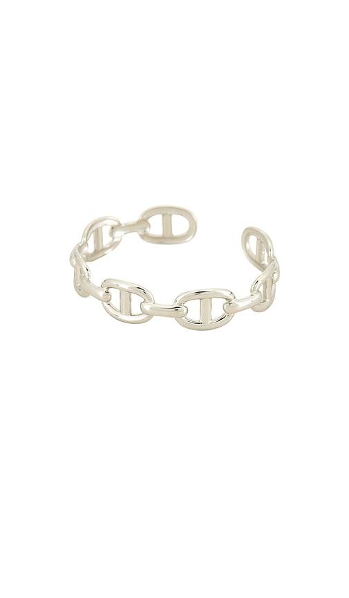 petit moments bit cuff in metallic silver.