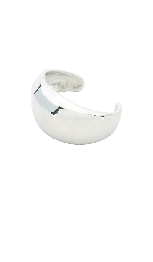 petit moments chrome cuff in metallic silver.