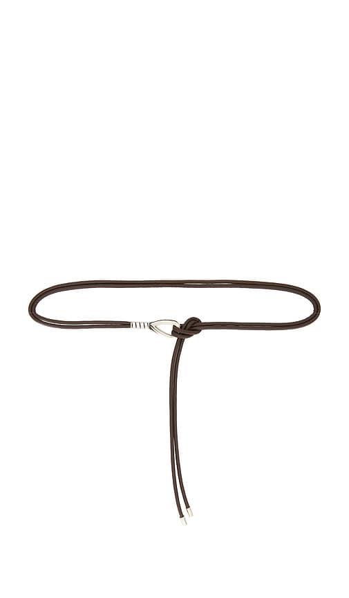 petit moments chrome tie belt in brown.