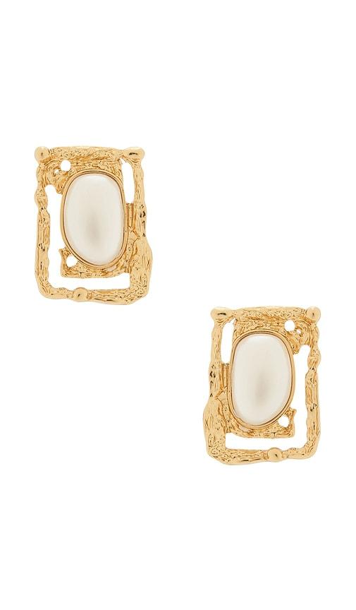 petit moments coastal gem earrings in metallic gold.