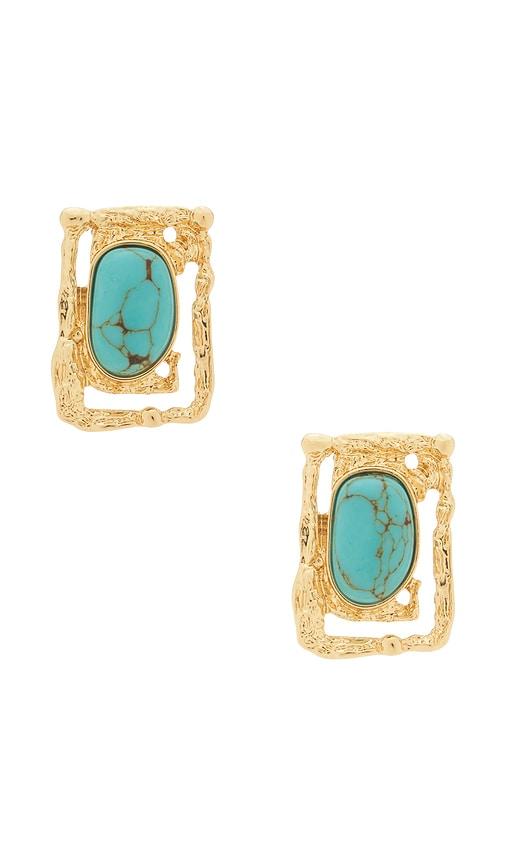 petit moments coastal gem earrings in metallic gold.