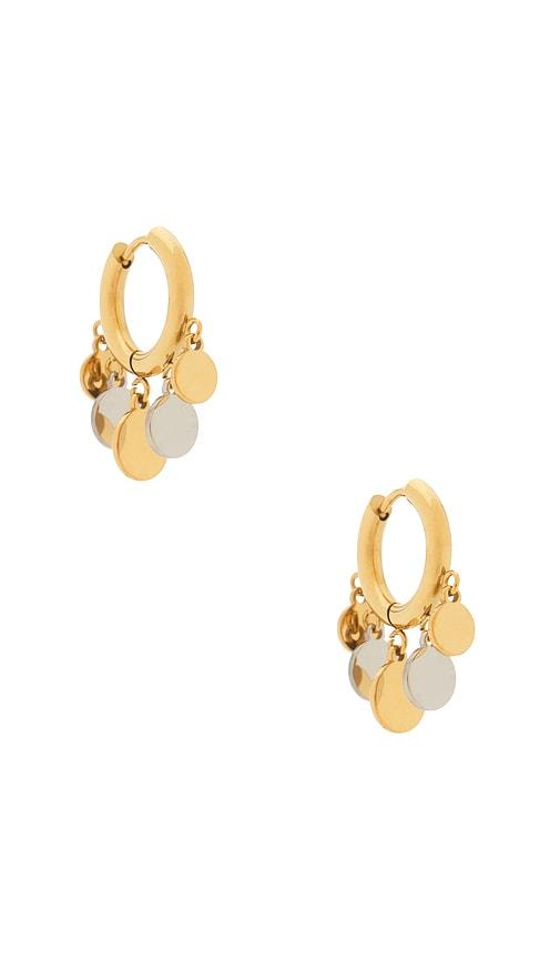 petit moments coin charm earrings in metallic gold.