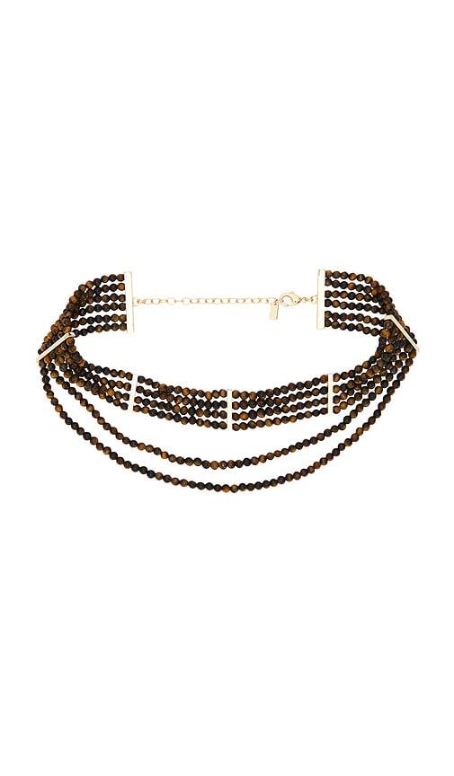 petit moments drift necklace in brown.