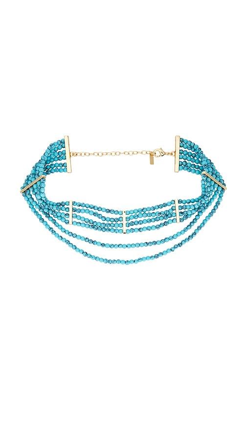 petit moments drift necklace in teal.