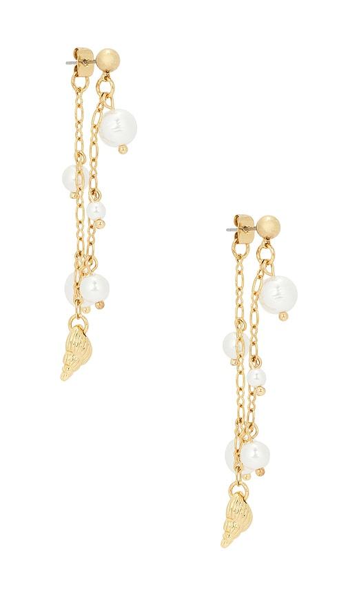 petit moments dune earrings in metallic gold.