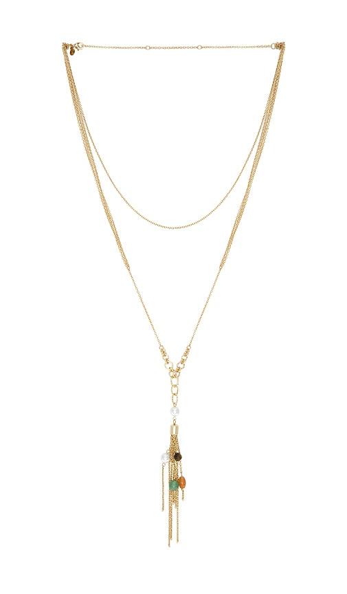 petit moments dune necklace in metallic gold.