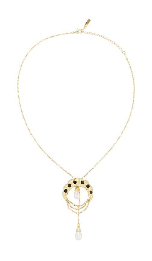 petit moments dusk necklace in metallic gold.