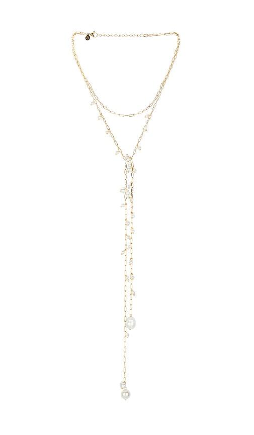 petit moments eden necklace in metallic gold.