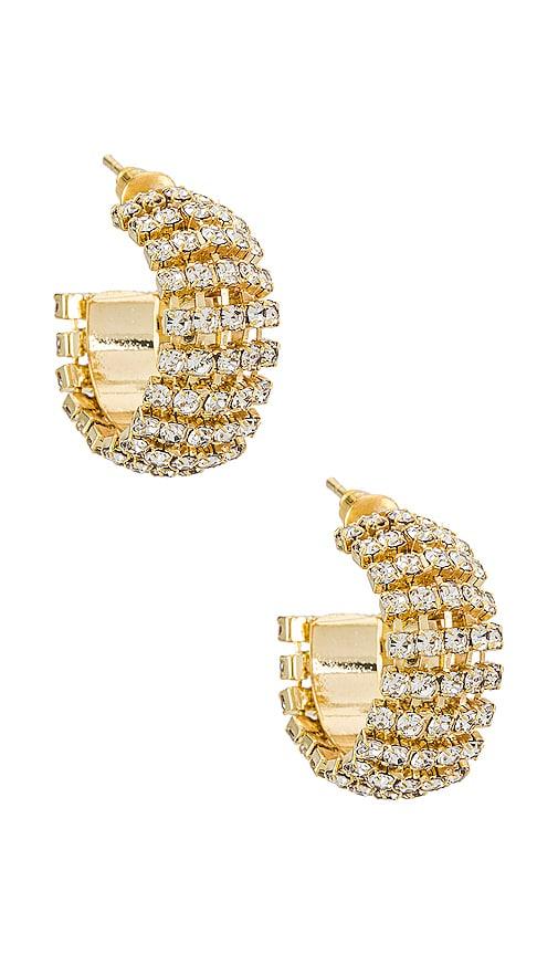 petit moments glitter hoops in metallic gold.