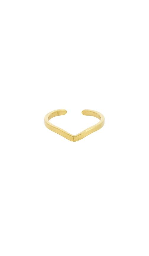 petit moments isla toe ring in metallic gold.