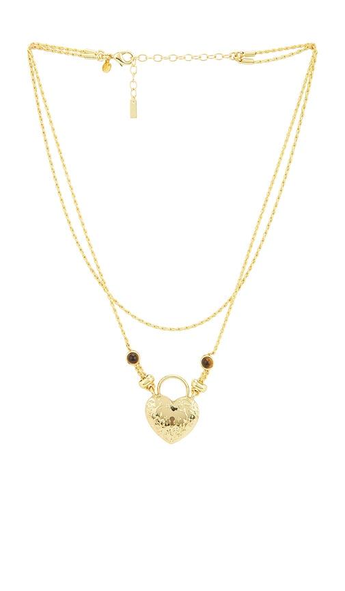 petit moments keepsake necklace in metallic gold.