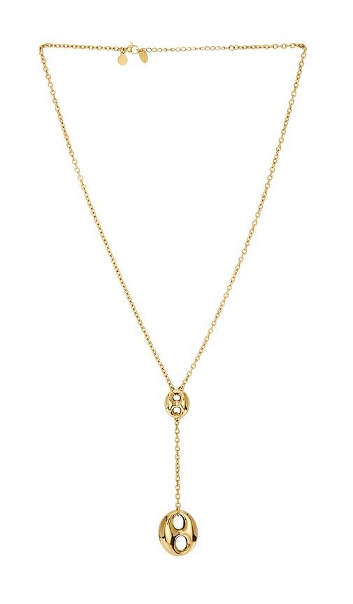 petit moments link drop necklace in metallic gold.