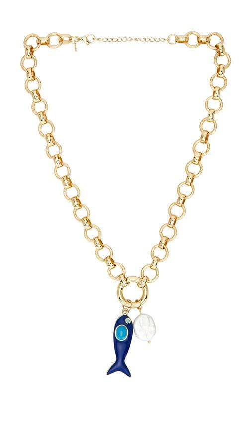 petit moments margot necklace in blue.