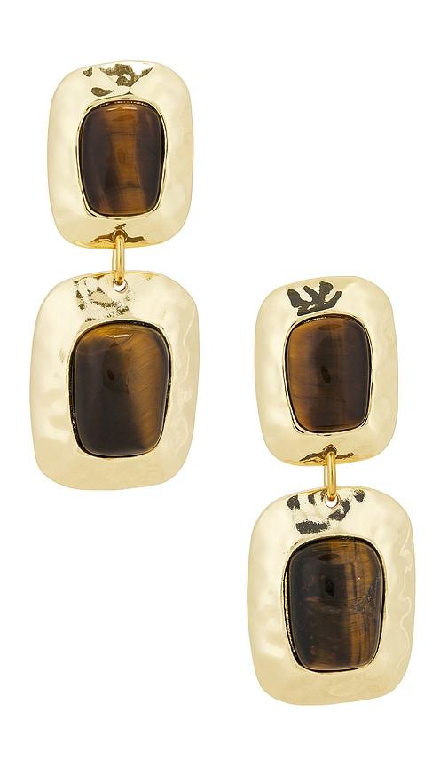 petit moments martina drop earrings in brown.