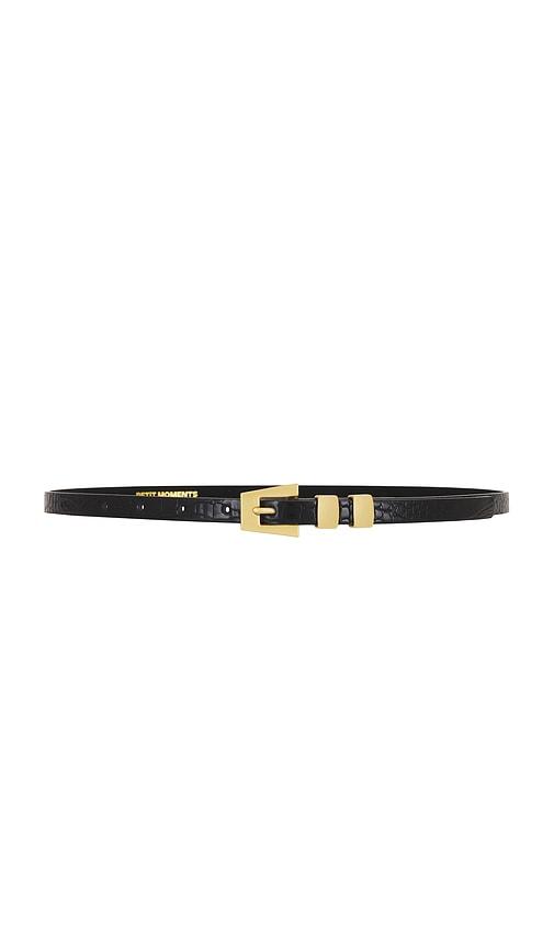 petit moments modern slim belt in black. - size m/l (also in xs/s)