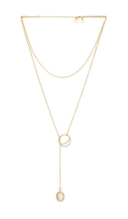 petit moments morgan necklace in metallic gold.