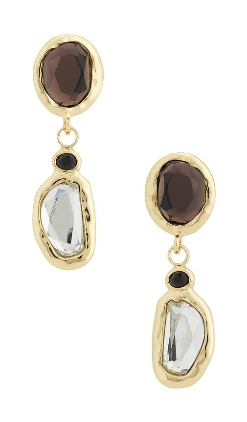 petit moments mosaic earrings in black.