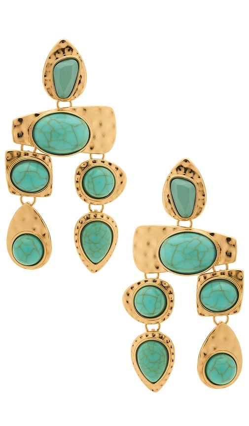petit moments multi stone earrings in metallic gold.