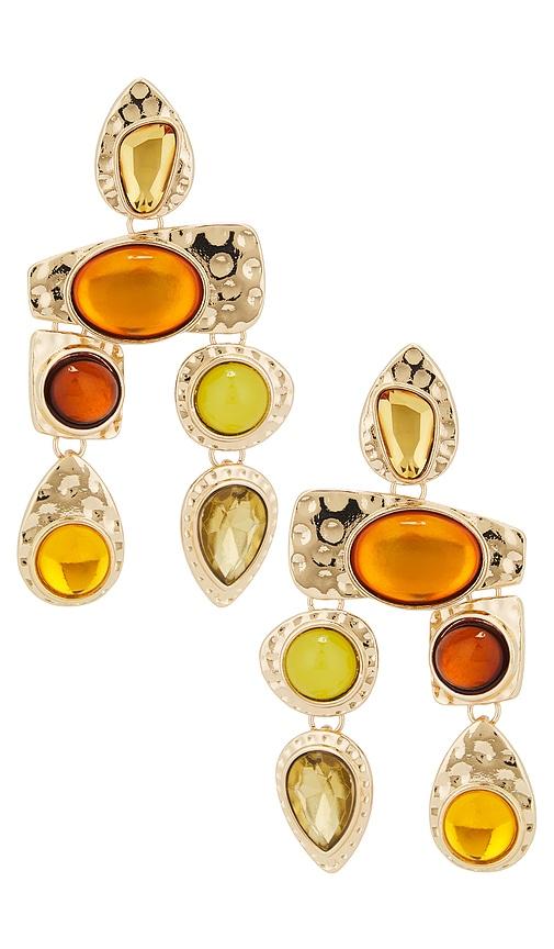 petit moments multi stone earrings in orange.