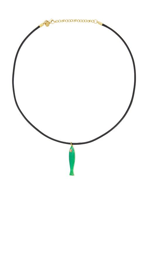 petit moments netta necklace in green.