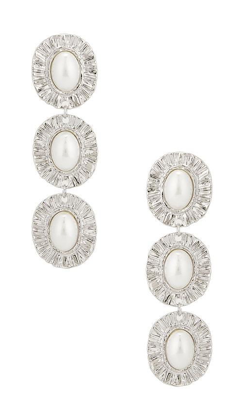 petit moments providence earrings in metallic silver.