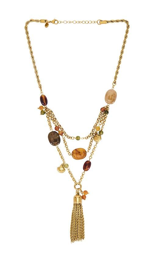 petit moments regan necklace in metallic gold.