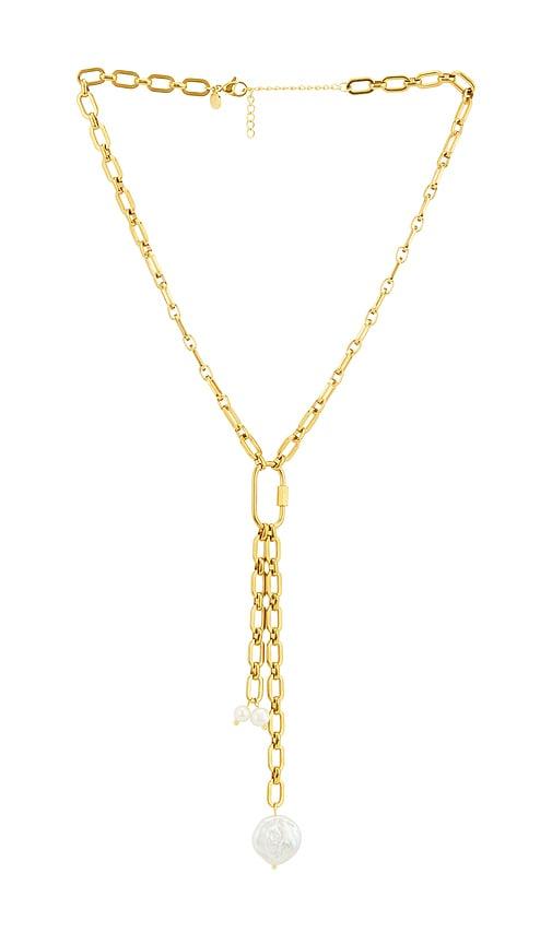 petit moments roe necklace in metallic gold.
