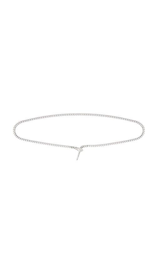 petit moments snake chain belt in metallic silver.