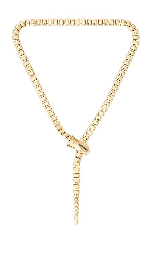 petit moments snake chain necklace in metallic gold.