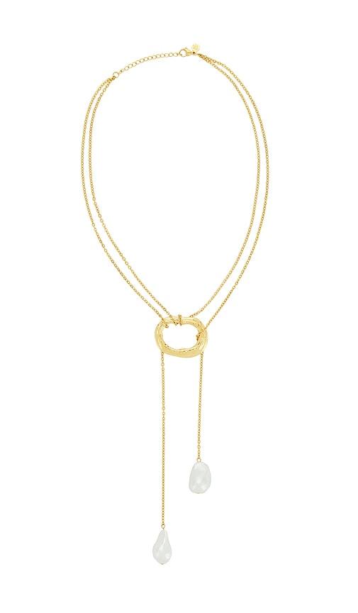 petit moments solar necklace in metallic gold.