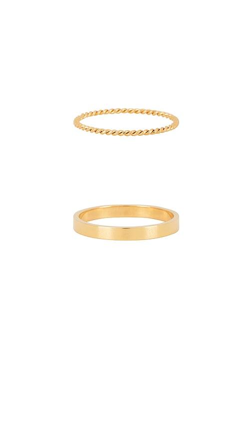 petit moments stacker thin rings in metallic gold. - size 6 (also in 5, 7)