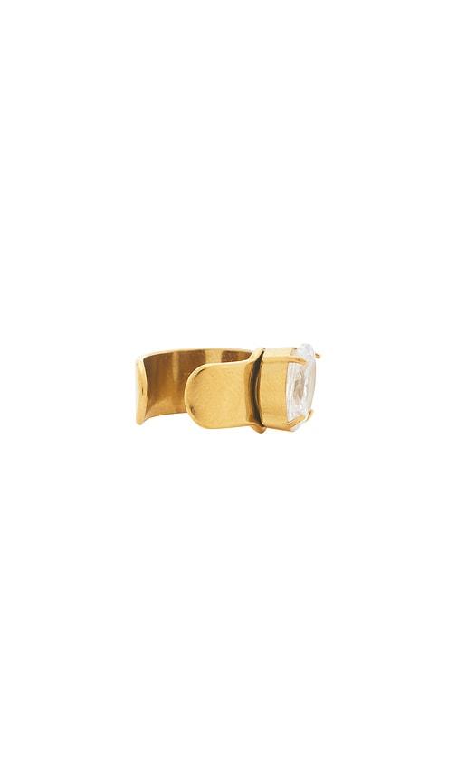 petit moments stone ear cuff in metallic gold.