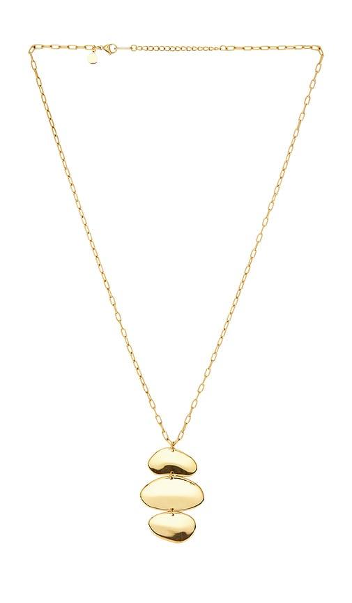 petit moments sun stack necklace in metallic gold.