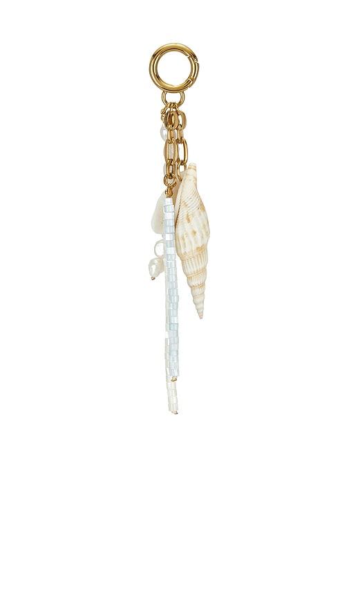 petit moments sunkissed keychain in metallic gold.