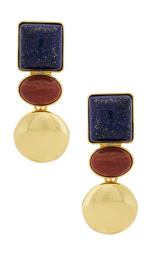 petit moments sunset earrings in metallic gold.