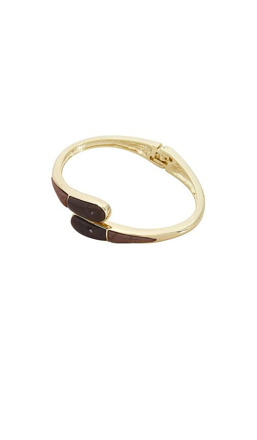 petit moments thin livorno stone wrap cuff in metallic gold,brown.
