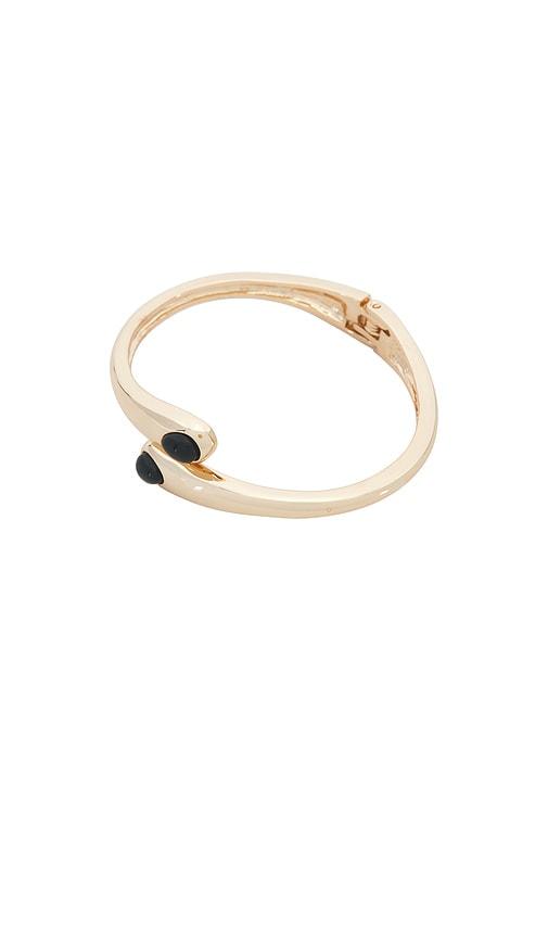 petit moments thin stone livorno cuff in black,metallic gold.