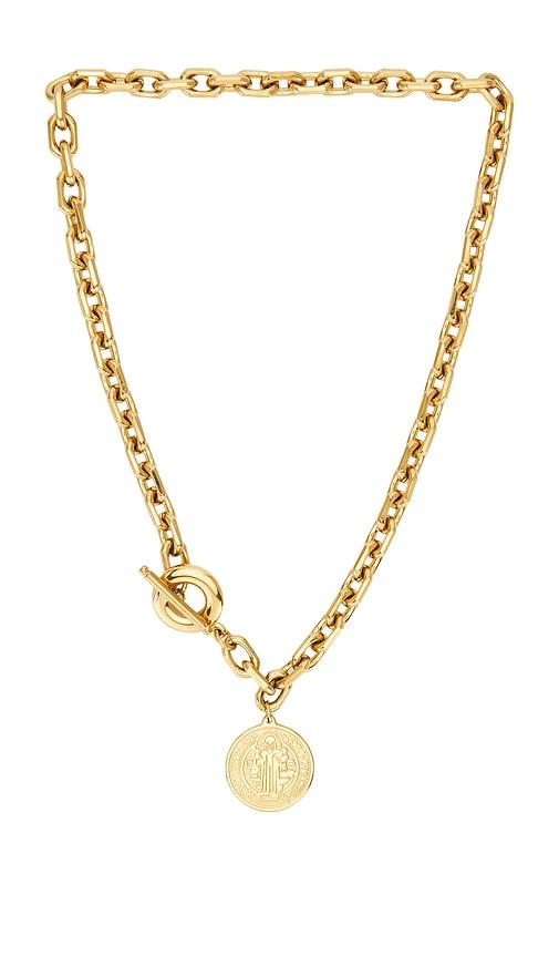 petit moments tide coin necklace in metallic gold.