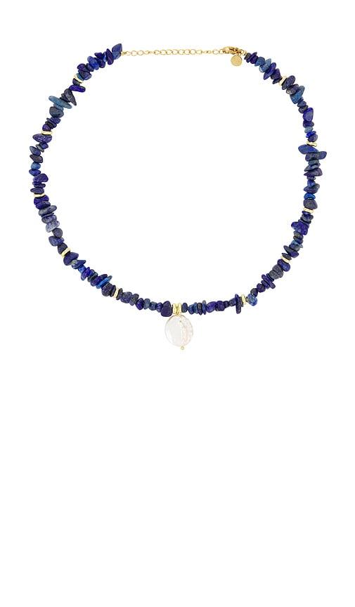 petit moments vetta necklace in blue.