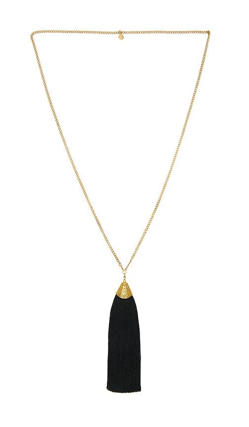 petit moments vibes tassel necklace in metallic gold.