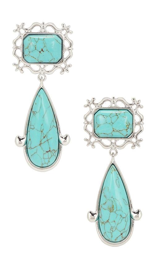 petit moments viva earrings in metallic gold,teal.
