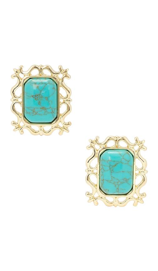 petit moments viva stud earrings in metallic silver,teal.