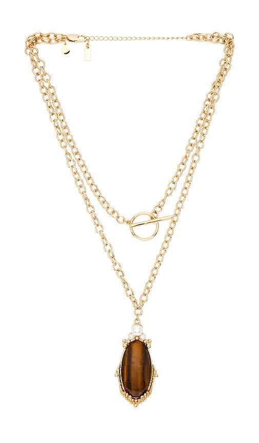 petit moments wander necklace in brown.