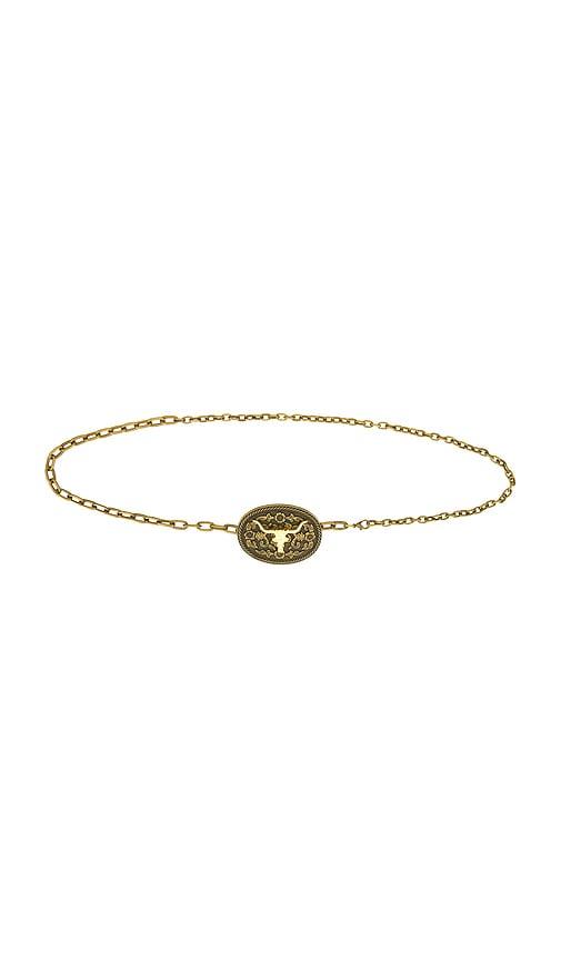 petit moments western chain belt in metallic gold.