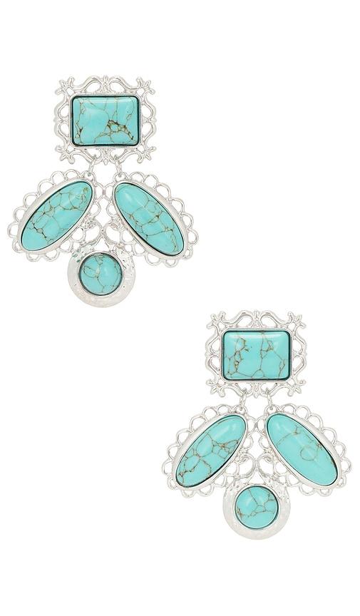 petit moments wisteria earrings in metallic silver,teal.
